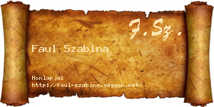 Faul Szabina névjegykártya